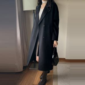 Manteaux en laine simples pour femmes, vestes <span class=keywords><strong>d</strong></span>écontractées unies, blazers longs <span class=keywords><strong>d</strong></span>'hiver pour femmes, vestes <span class=keywords><strong>d</strong></span>'extérieur - Product Image 4
