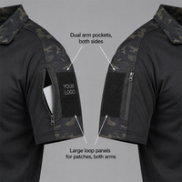 Camisa Táctica para Hombre, Manga Corta, Media Cremallera, Cuello Alto, Secado Rápido, Transpirable, Camuflaje, Entrenamiento al Aire Libre, Venta al Por Mayor