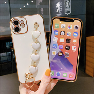 Ốp Điện Thoại Kiêm Dây Đeo Cổ Tay Hình Trái Tim 3D, Ốp Lưng Cho <span class=keywords><strong>iPhone</strong></span> 13 12 11 Pro Max XR XS X <span class=keywords><strong>7</strong></span> 8 <span class=keywords><strong>Plus</strong></span>, Có Giá Đỡ Vòng Đeo Tay - Product Image 3