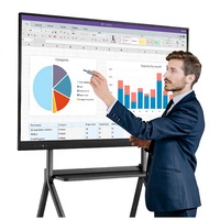 Tableau blanc interactif numérique à écran tactile 20 points, tout-en-un, écran plat LED 4K de 65 pouces, caméra, Android