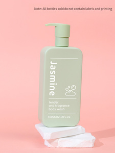 250ml 350ml 500ml Cuadrado PET Rosa Beige Botella de gel de ducha de plástico Botella de Loción de lavado corporal <span class=keywords><strong>vacía</strong></span> para suero para el cuidado de la piel - Product Image 6