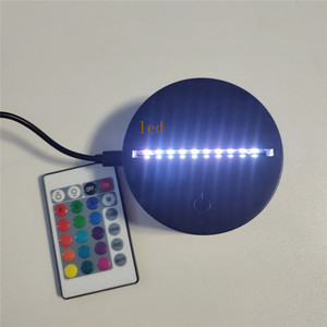 3D Led Lamp Base Luminous Night Light USB Remote Control 16 Colors <strong>Change</strong> Fixture Replacement <strong>Table</strong> Lamp Bases - Product Image 1
