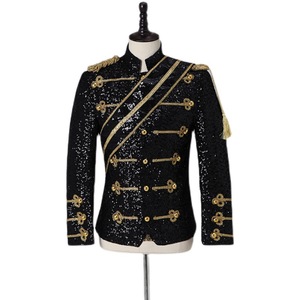 Nouvelle veste vintage <span class=keywords><strong>punk</strong></span> pour homme, costume de <span class=keywords><strong>rock</strong></span> star doré, smoking steampunk, veste de batteur de fanfare, costume victorien - Product Image 5