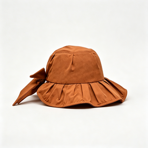 Sombrero de Sol Unisex de Ala Ancha, Plegable, con Protección UV, con Lazo, Color Marrón, con Volantes, para Viajes, Pesca, Playa, Verano - Product Image 6