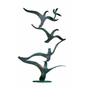 Escultura de pájaro volador de metal de bronce abstracto