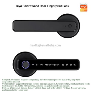 Cerradura Inteligente Electrónica ANDUDU con Manija de Madera, Cerradura Digital Biométrica con Huella Dactilar y Encriptación Tuya, Control por Aplicación, Contraseña y Llave para el Hogar - Product Image 2