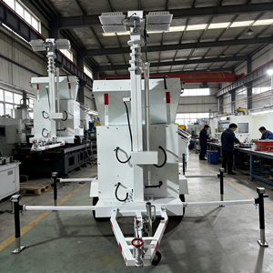 Mobiele verlichtingstoren op zonne-energie, bewakingsaanhangwagen met draadloze <span class=keywords><strong>CCTV</strong></span>-camera voor bewaking van buitenwerkplekken - Product Image 6