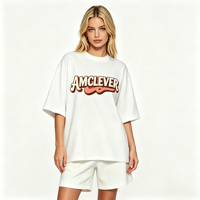 T-shirt Homme ALCLEVER à Col Montant, Manches Chauve-Souris Larges 250 g/m², Rétro en Coton Pur, Manches Courtes, Personnalisation DTG DTF OEM