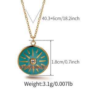 G4369 оптовая продажа ретро геометрический корпус из нержавеющей стали ожерелье для женщин в богемном стиле с жемчугом декоративный кулон для подарка - Product Image 6