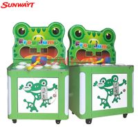 Machine de jeu d'arcade Whack-a-Mole verte en métal pour enfants, à monnayeur, avec support anglais, 2 joueurs