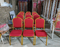 Chaises de banquet empilables en métal pour événements et fêtes, mobilier d'hôtel, vente en gros