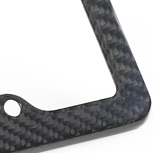 Marco de placa de matrícula de fibra de carbono seco brillante para tamaño de coche de EE. UU. Logo personalizado impreso decorativo soporte de marco de matrícula de coche - Product Image 5