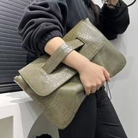Bolso de Mano de Moda para Mujer con Patrón de Serpiente Grueso, Gran Capacidad, Estilo Retro, Nuevo, para Guardar Documentos