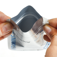 Fabricant de sachets plats personnalisés en feuille d'aluminium argentée, scellés sur trois côtés, pour poudre de suppléments vitaminiques, imprimés