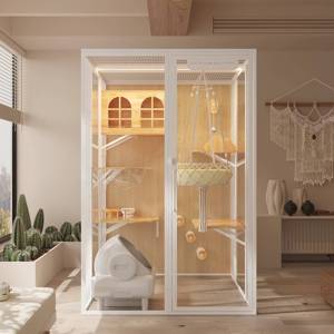 Villa pour chat <span class=keywords><strong>de</strong></span> luxe personnalisable <span class=keywords><strong>de</strong></span> haute qualité avec zones d'escalade et <span class=keywords><strong>de</strong></span> <span class=keywords><strong>repos</strong></span> multi-niveaux pour chats <span class=keywords><strong>de</strong></span> grande et moyenne taille - Product Image 2