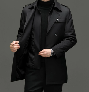 Streetwear mode d'automne vente en gros veste longue et chaude pour hommes coupe-vent pour hommes d'affaires <span class=keywords><strong>manteau</strong></span> <span class=keywords><strong>trench</strong></span> <span class=keywords><strong>long</strong></span> pour hommes - Product Image 1