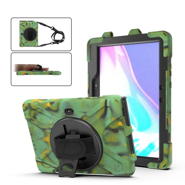 Kickstand Hand Strap Shoulder Strap Rugged Shockproof Tablet Cover Case for Samsung Galaxy Tab Active 4 Pro 10.1"