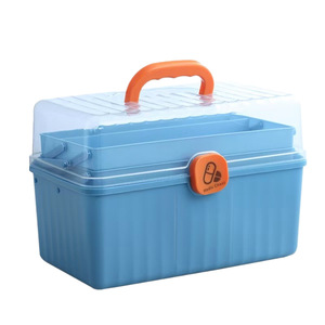 Multi Layer Cosmetic Storage <b>Box</b> With Lid And Compartments Foldable Desktop Organizer For <b>Makeup</b> Medicine Cabinet Use - Product Image 5