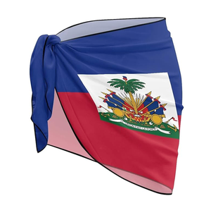 Paréos de plage en mousseline pour femmes, motif drapeau haïtien, jupes de plage uniques pour <span class=keywords><strong>les</strong></span> vacances d'été - Product Image 4