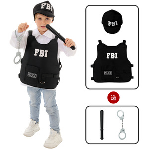 Chaleco de Policía para Niños, Disfraz de Agente del FBI, Ropa para Representaciones Escénicas, para Niños - Product Image 1