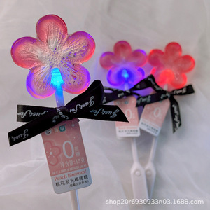 Barre clignotante à haute intensité nuit fleur de pêcher sucette saveur fruitée en vrac emballé revêtement décoratif Tanabata cadeau enfants - Product Image 5