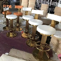 Tabourets de bar modernes en cuir PU de luxe avec structure métallique et hauteur réglable