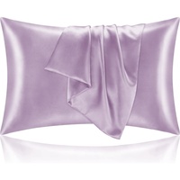 Taie d'oreiller en soie imitée avec logo personnalisé, commandes en gros pour literie de luxe, taille standard Queen, forme enveloppe, couleur unie