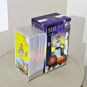 Impression de jeux de <span class=keywords><strong>cartes</strong></span> Oracle sur mesure de taille jumbo, bords dorés argentés de qualité supérieure, <span class=keywords><strong>cartes</strong></span> de tarot dans une boîte cadeau rigide avec couvercle <span class=keywords><strong>et</strong></span> base, faible MOQ - Product Image 1