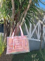 Sac à provisions réfléchissant hologramme clair transparent personnalisé holographique en plastique pvc eva tpu sac fourre-tout transparent sac de plage holographique transparent