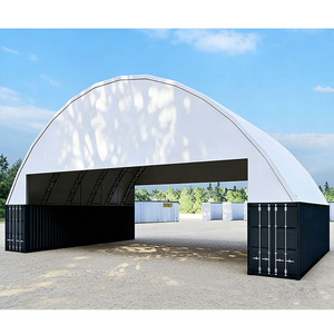 Abri de garage en dôme pour conteneur, 20x20, robuste, à double treillis, en PVC, avec structure métallique, pour conteneurs maritimes - Product Image 5