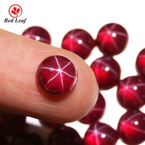 Redleaf Chất lượng cao hình bầu dục Cabochon tổng hợp Sao Ruby và màu xanh sao Sapphire đá trong suốt màu Đỏ tổng hợp <span class=keywords><strong>Corundum</strong></span> - Product Image 1
