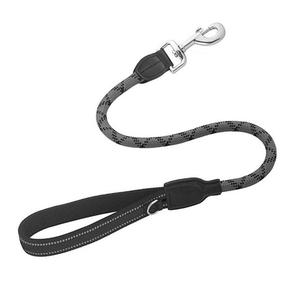 Correa Corta para Perro de Cuero Moderna Personalizada con Estampado Reflectante, Cuerda de Tracción de Nailon Resistente y Duradera, Cadena Tipo P - Product Image 6