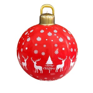 Bola Inflable de Navidad de 60 cm con Diseño de Copo de Nieve Rojo, Decoraciones para Jardín Exterior - Product Image 5