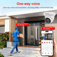 Caméra de sécurité IP PoE compatible HFWS 4MP, Plug&Play, vision nocturne couleur complète en extérieur avec audio, caméra de sécurité dôme tourelle