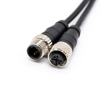 Connecteur d'aviation mâle M12 vers faisceau de câblage à fiche SM 2 broches, câble d'alimentation à connexion rapide 2P, câble d'alimentation industriel en spirale