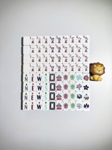 Jeu de tuiles de <span class=keywords><strong>mahjong</strong></span> américain sur mesure à 4 couches, modèle bleu, tuiles en acrylique, 160 cartes, jeu élégant de tuiles de <span class=keywords><strong>mahjong</strong></span> - Product Image 3