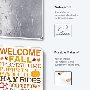 Juego de Letreros Metálicos Vintage con Diseño de Calabazas Otoñales, Decoración Retro de Pared para Otoño y Cosecha, para Cocina de Estilo Rústico y Decoración del Hogar - Product Image 4