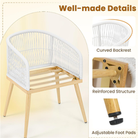 Ensemble de meubles de conversation en rotin PE moderne pour l'extérieur, ensemble de bistrot pour patio avec table basse pour véranda, balcon