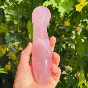 Mainan seks kristal kuarsa mawar Dildo Kegel bola mawar kuarsa Yoni tongkat pijat batu penyembuhan untuk Gadis Penis kristal