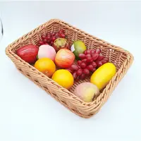 Cesta de almacenamiento tejida de ratán para frutas, artículos para el hogar