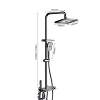 Système de douche mural thermostatique Affichage numérique LED 4 fonctions Touches de piano Comprend Mélangeur de salle de bain Bidet Pulvérisateur Pluie