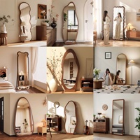 Miroir mural pleine longueur sur mesure en bois massif, avec cadre en MDF de style médiéval, résistant aux déformations, pour dressing