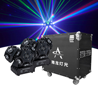 Projecteur rotatif multi-angles 220W à 3 têtes, effets faisceau et laser intégrés, lumière de scène DJ LED RGBW pour discothèque et soirée