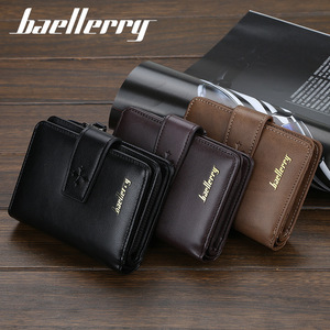 กระเป๋าสตางค์สั้นผู้ชายแบรนด์ Baellerry สีดำ กระเป๋าใส่เหรียญแบบมีซิปอเนกประสงค์ พร้อมช่องใส่บัตร ตัวล็อคแบบกดแนวตั้ง ใช้ได้ทุกวัน - Product Image 4