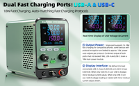 Alimentation régulée CC BORUIDY SPPS-Q305 30V 5A avec écran LCD couleur, triple protection OVP/OCP/OPP et charge rapide USB