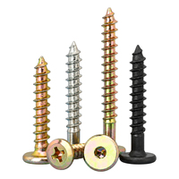 Carbon Steel Confirmat Furniture Screws Chamfered Wafer Head Wood Tapping Fasteners for Kitchen Cabinets
