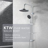 Ensemble de douche à main à triple sortie d'eau haute pression à montage mural moderne chromé pour salle de bain avec barre coulissante colonne de douche