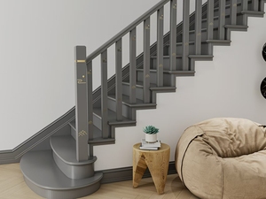 Moderne Eenvoudige Wind Massief Houten Trap Met Metalen Rubber Voor Thuis En Villa Massief Houten Trapdelen - Product Image 4