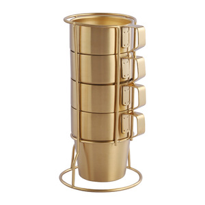 Ensemble de tasses à café en acier inoxydable 304, double paroi isolée, avec poignée, pour boire du thé, du lait, des boissons, pour hôtel, fête - Product Image 5