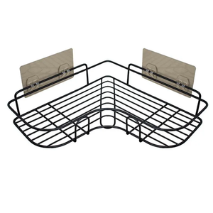 淋浴球童转角搁架不干胶无钻孔储物浴室黑白篮搁板 - Product Image 6